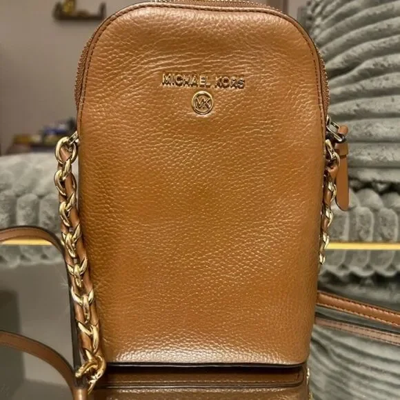 Michael Kors Brown Leather Crossbody Bag - Picture 1 of 5